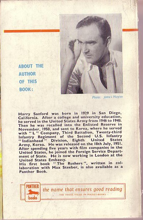 Harry Sanford  SPEARHEAD magnified rear book cover image