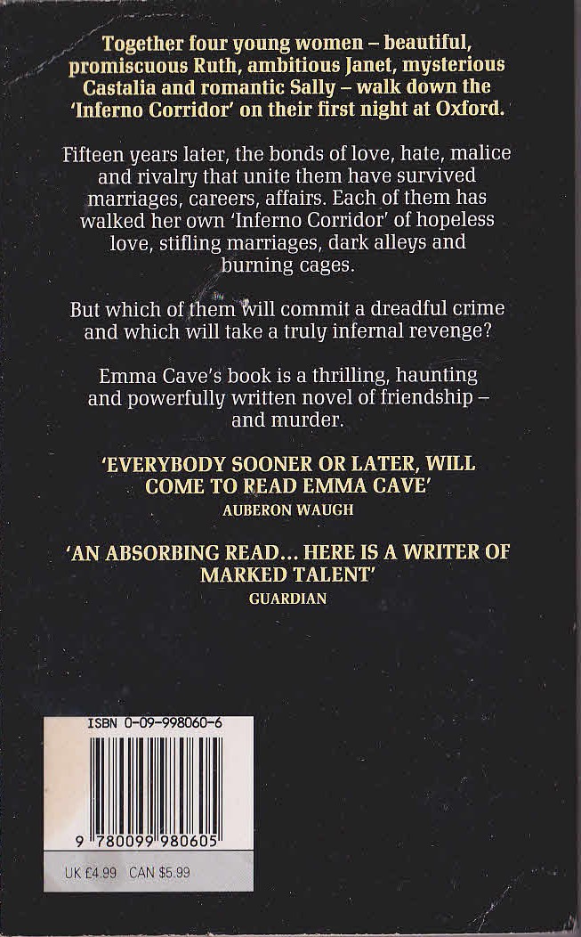 Emma Cave  THE INFERNO CORRIDOR magnified rear book cover image