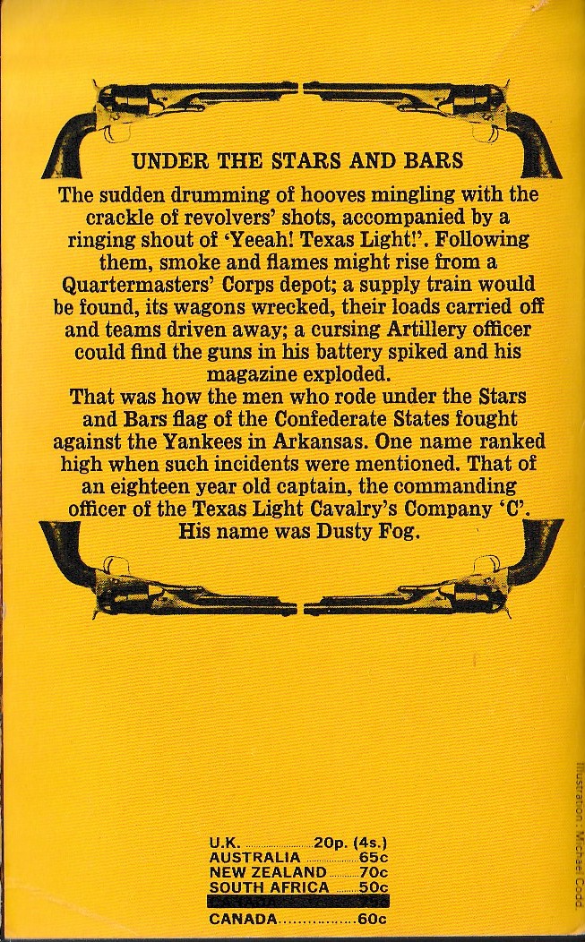 J.T. Edson  UNDER THE STARS AND BARS magnified rear book cover image