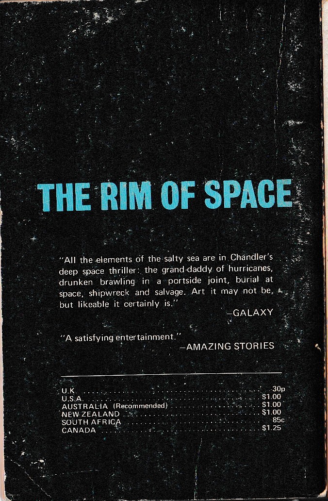 A.Bertram Chandler  THE RIM OF SPACE magnified rear book cover image