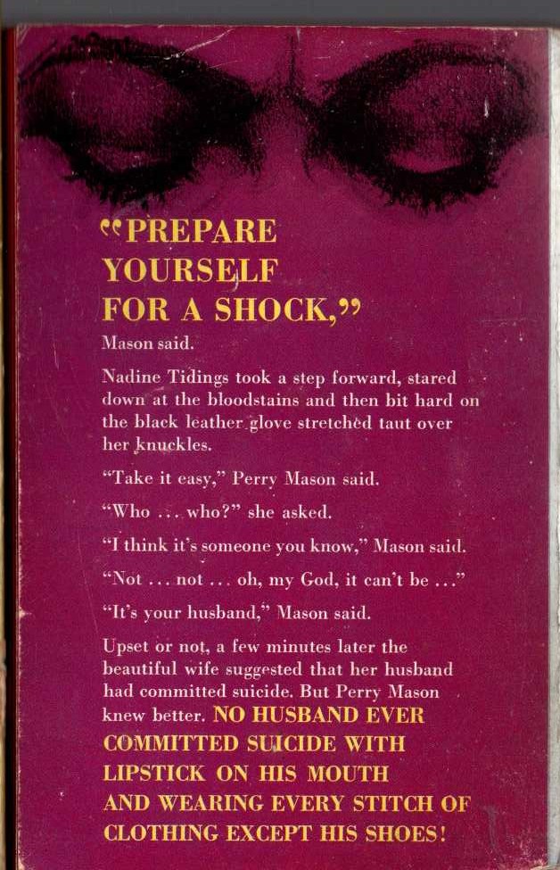 Erle Stanley Gardner  THE CASE OF THE BAITED HOOK magnified rear book cover image