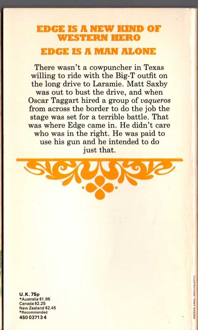 George G. Gilman  EDGE 27: DEATH DRIVE magnified rear book cover image