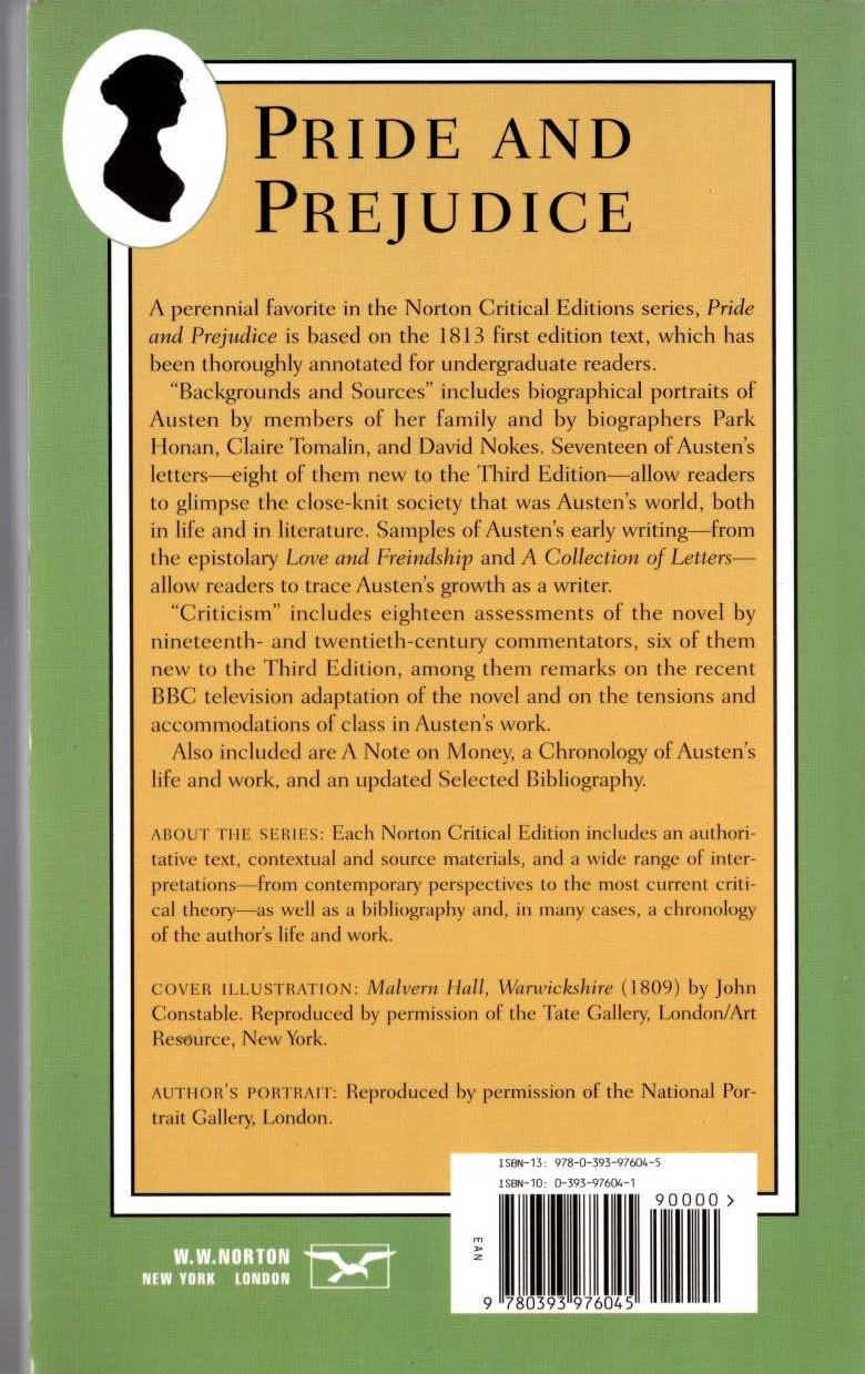 (Donald Gray edits) PRIDE AND PREJUDICE magnified rear book cover image