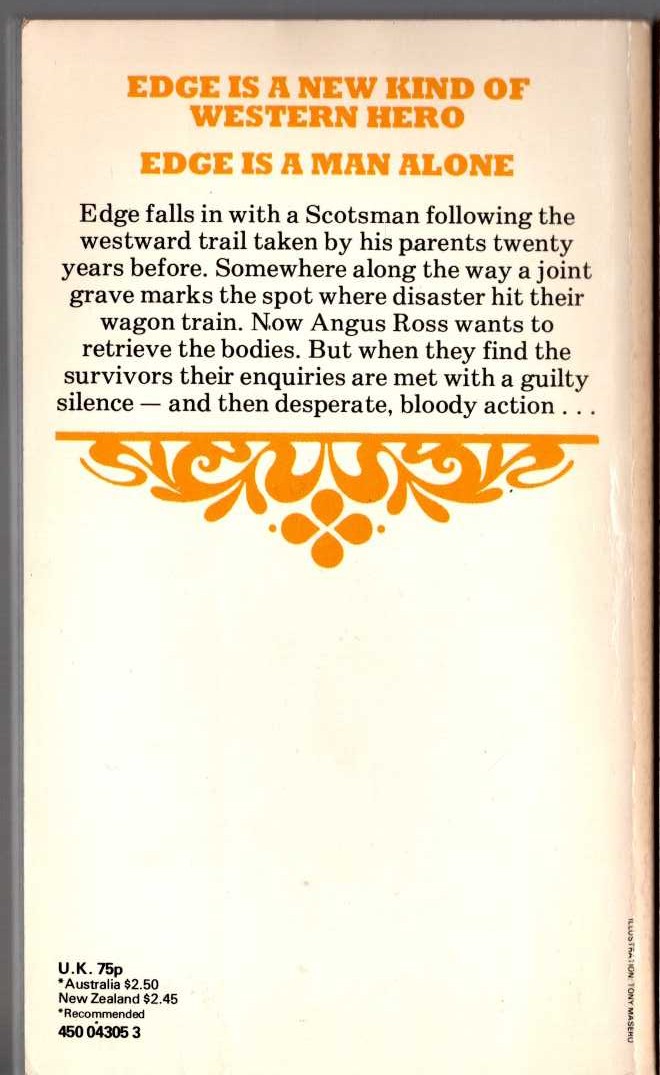 George G. Gilman  EDGE 31: THE GUILTY ONES magnified rear book cover image