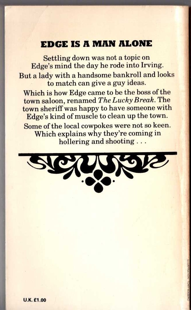 George G. Gilman  EDGE 36: TOWN ON TRIAL magnified rear book cover image