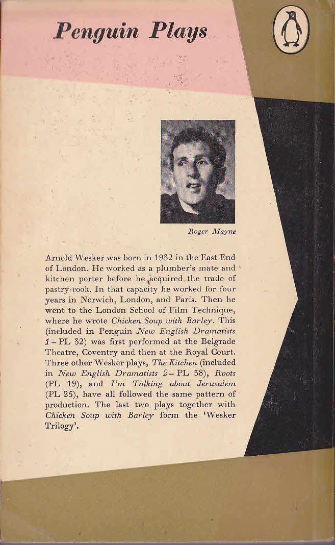 Arnold Wesker  I'M TALKING ABOUT JERUSALEM magnified rear book cover image