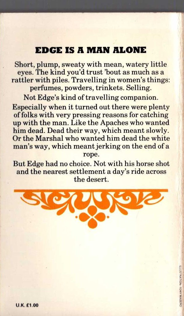 George G. Gilman  EDGE 38: MASSACRE MISSION magnified rear book cover image