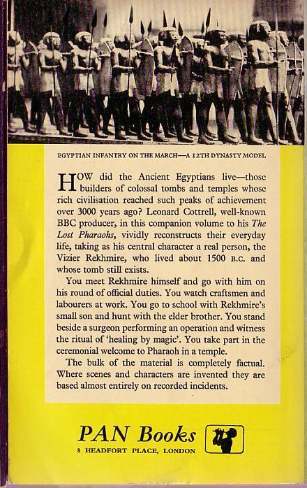 Leonard Cottrell  LIFE UNDER THE PHARAOHS magnified rear book cover image