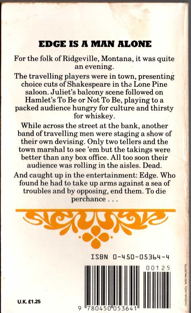 George G. Gilman  EDGE 40: MONTANA MELODRAMA magnified rear book cover image
