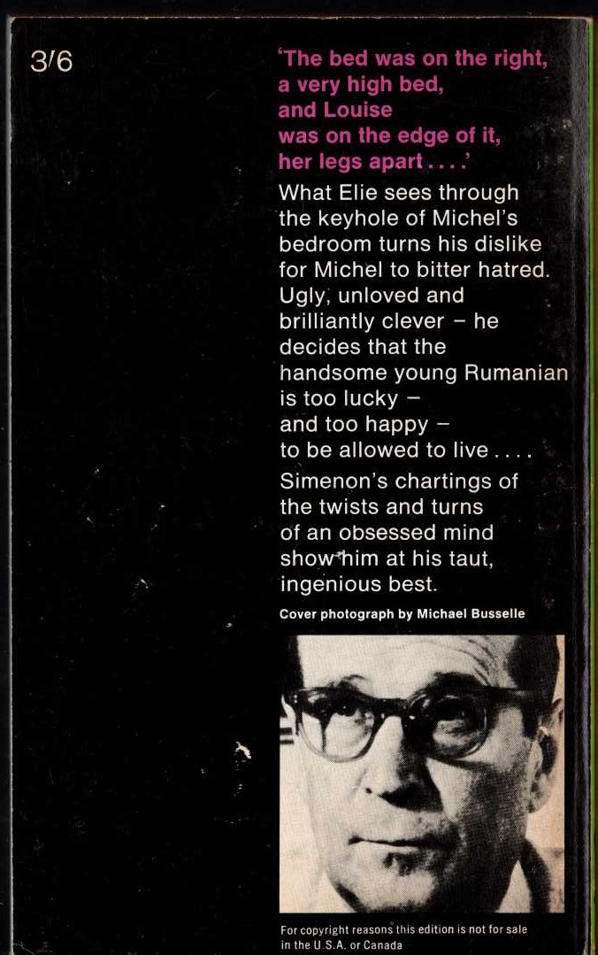 Georges Simenon  ACCOUNT UNSETTLED magnified rear book cover image