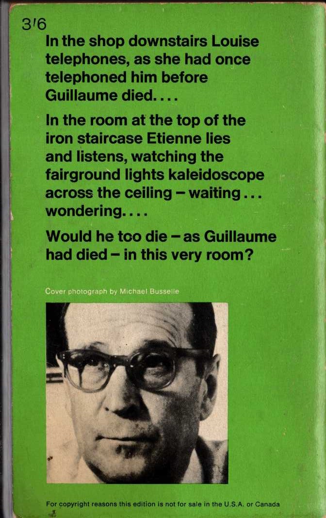 Georges Simenon  THE IRON STAIRCASE magnified rear book cover image