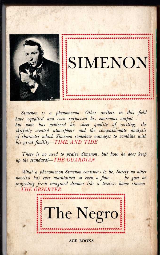Georges Simenon  THE NEGRO magnified rear book cover image