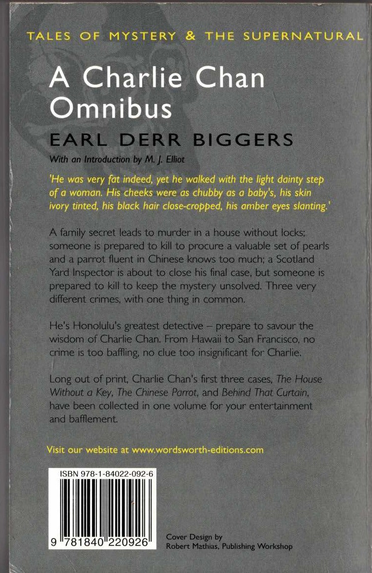 Earl Derr Biggers  A CHARLIE CHAN OMNIBUS magnified rear book cover image