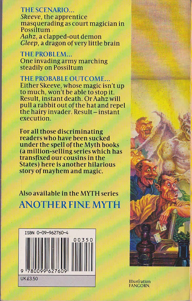 Robert Asprin  MYTH CONCEPTIONS magnified rear book cover image