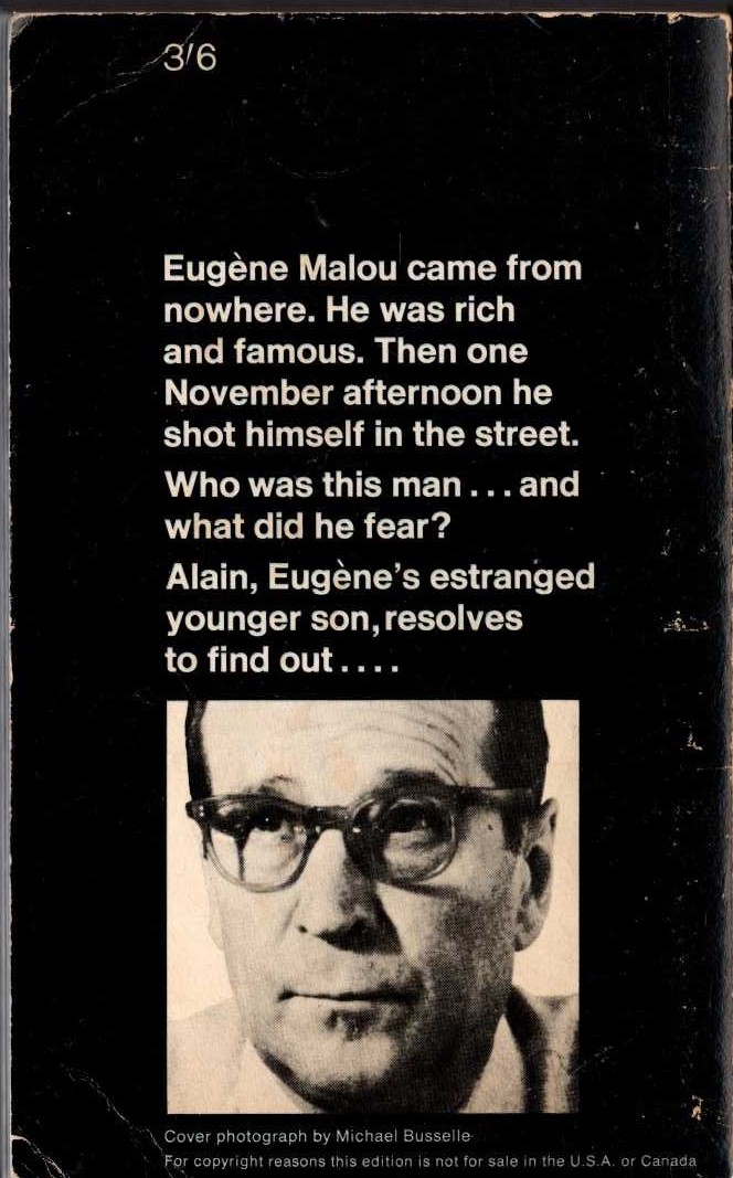 Georges Simenon  THE FATE OF THE MALOUS magnified rear book cover image
