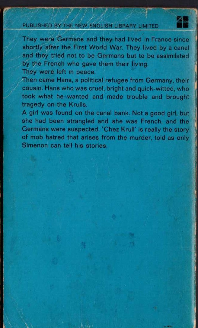 Georges Simenon  CHEZ KRULL magnified rear book cover image