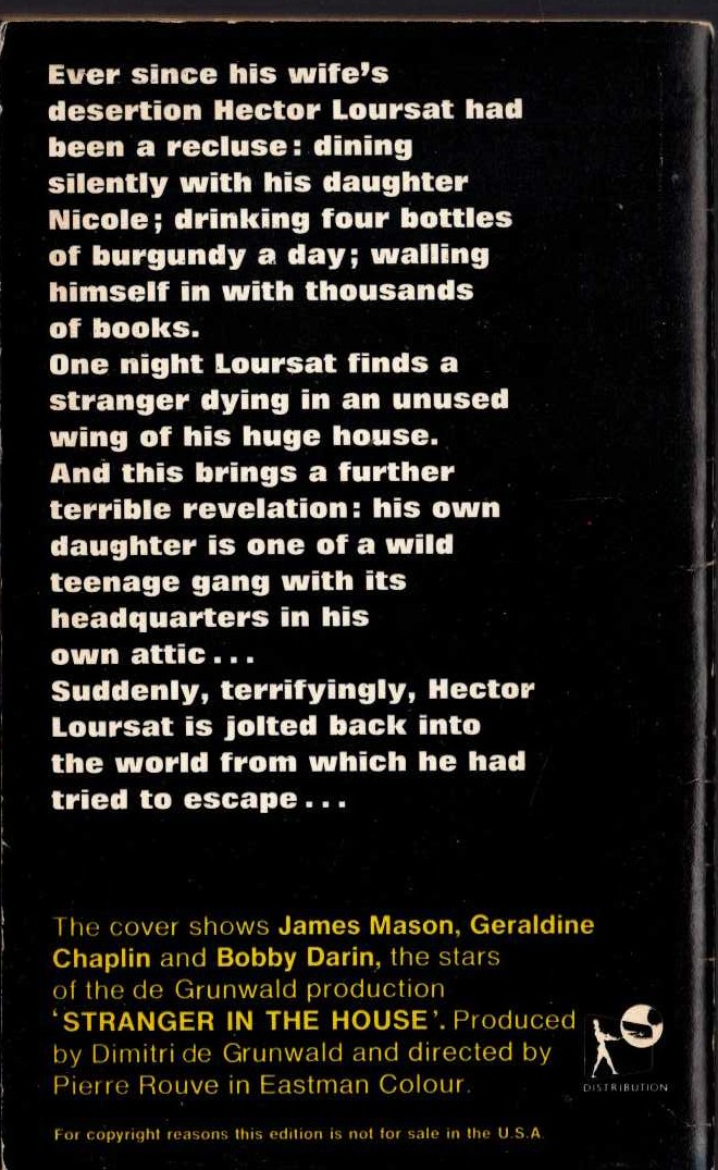 Georges Simenon  STRANGER IN THE HOUSE (Film tie-in) magnified rear book cover image