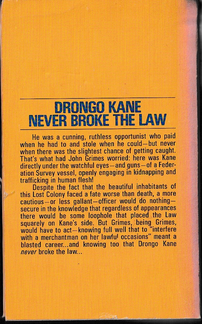 A.Bertram Chandler  THE INHERITORS and GATEWAY TO NEVER magnified rear book cover image