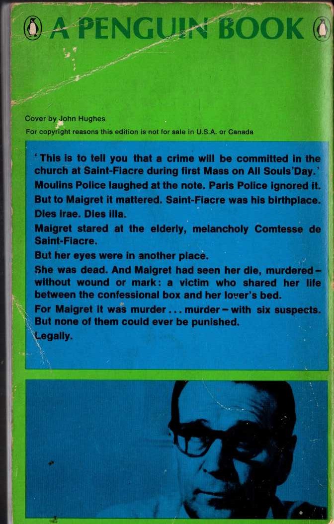 Georges Simenon  MAIGRET GOES HOME magnified rear book cover image