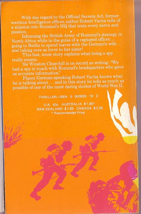 Robert Vacha  A SPY FOR CHURCHILL magnified rear book cover image