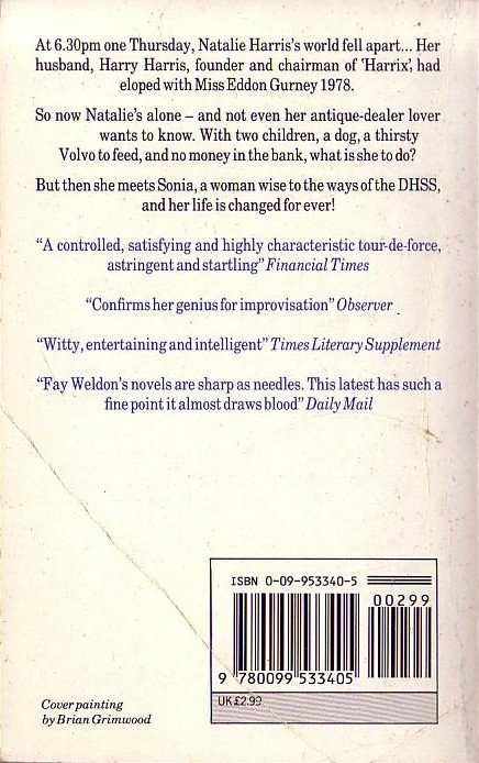 Fay Weldon  THE HEART OF THE COUNTRY magnified rear book cover image