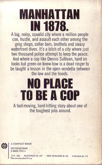 Frederick Nolan  NO PLACE TO BE A COP magnified rear book cover image