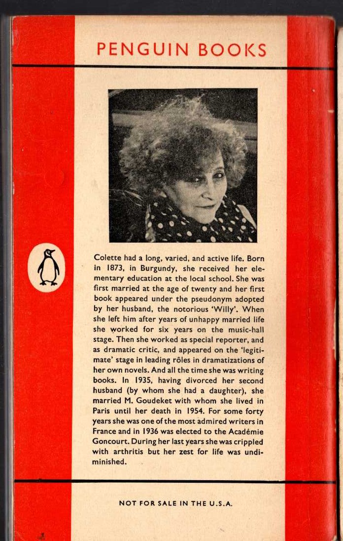 Colette   CHANCE ACQUAINTANCES and JULIE DE CARNEILHAN magnified rear book cover image