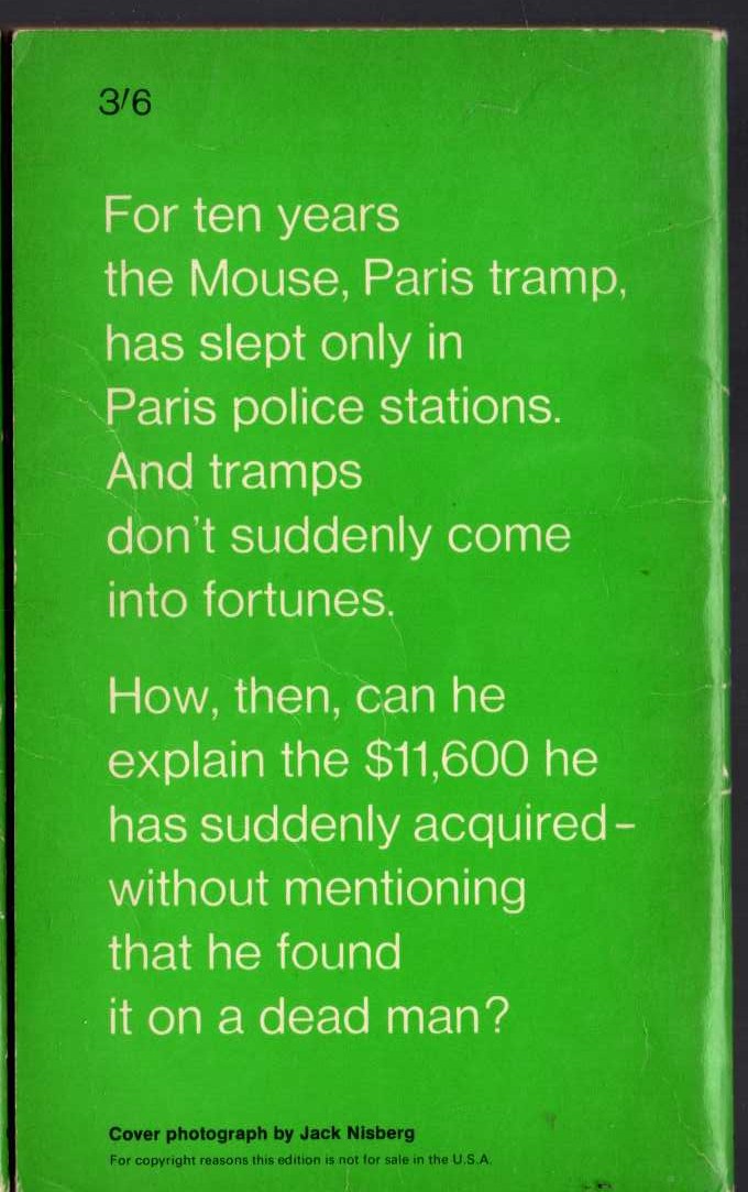Georges Simenon  THE MOUSE magnified rear book cover image