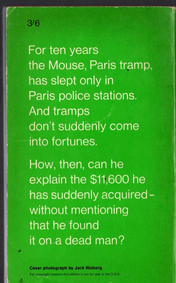 Georges Simenon  THE MOUSE magnified rear book cover image