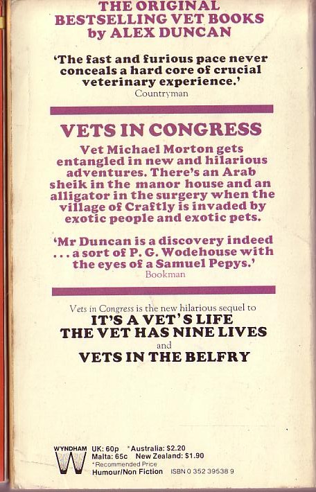 Alex Duncan  VETS IN CONGRESS magnified rear book cover image
