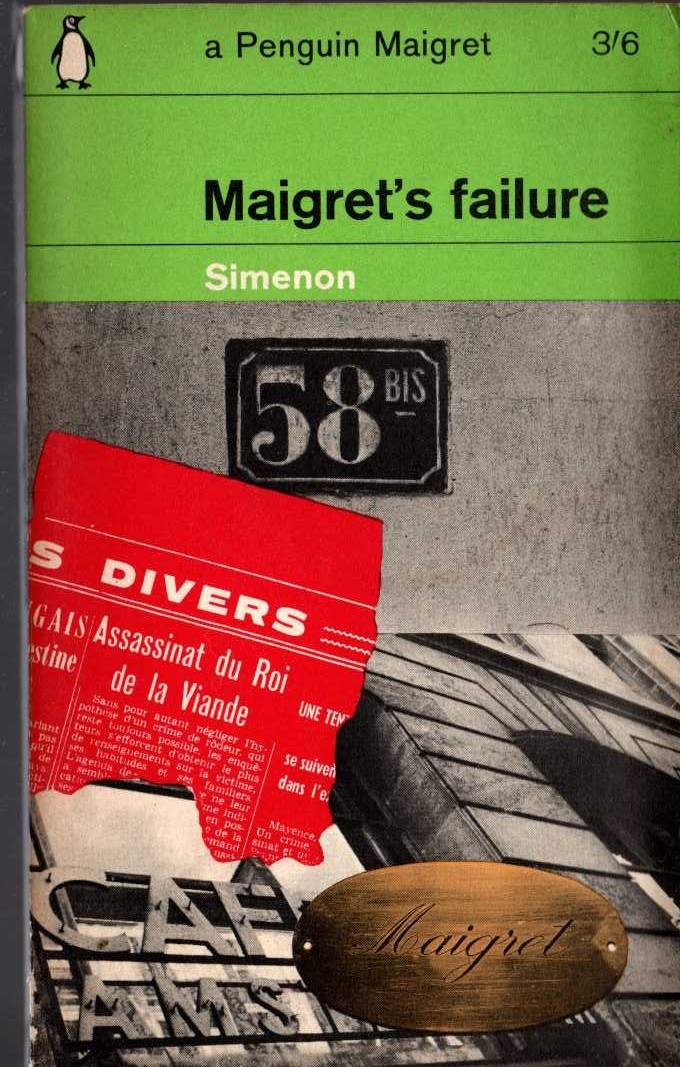 Georges Simenon  MAIGRET'S FAILURE front book cover image