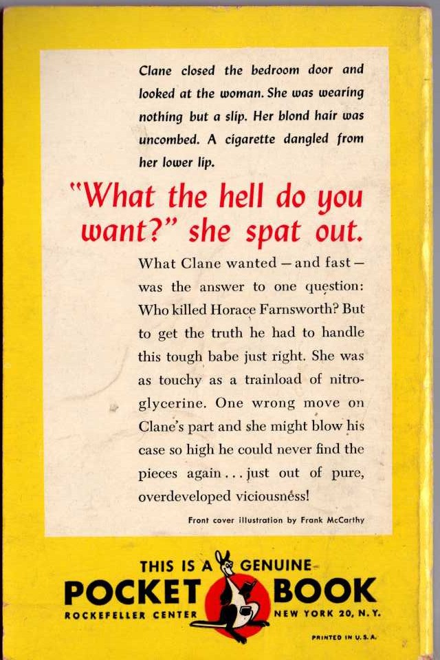 Erle Stanley Gardner  THE CASE OF THE BACKWARD MULE magnified rear book cover image