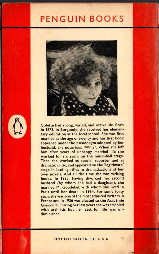 Colette   GIGI and THE CAT magnified rear book cover image