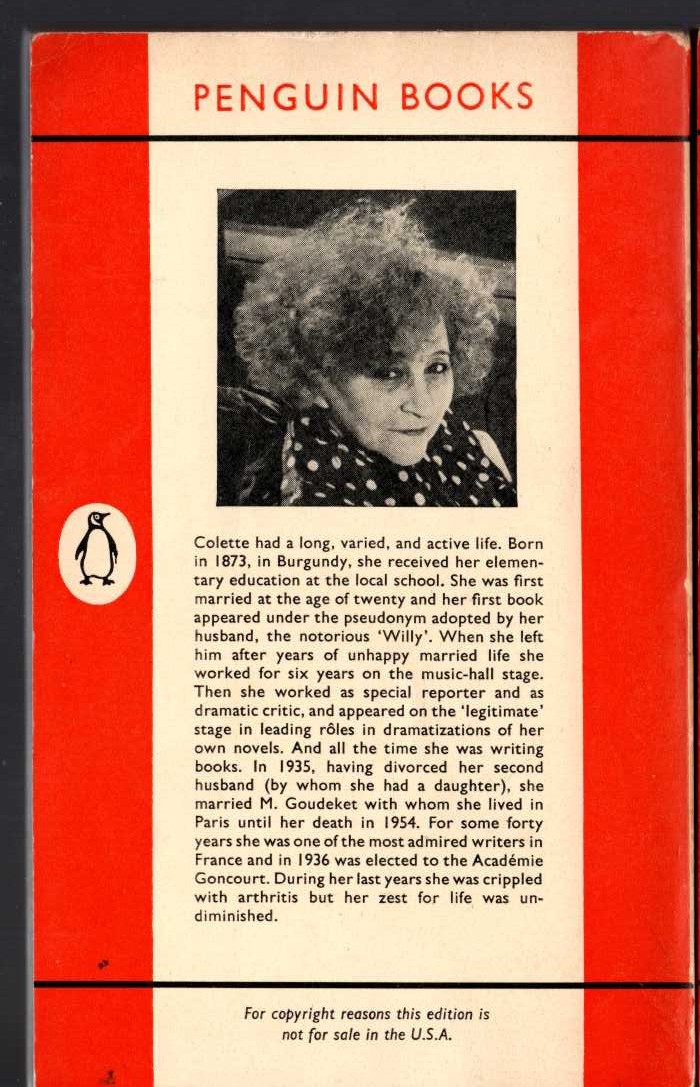 Colette   THE VAGABOND magnified rear book cover image