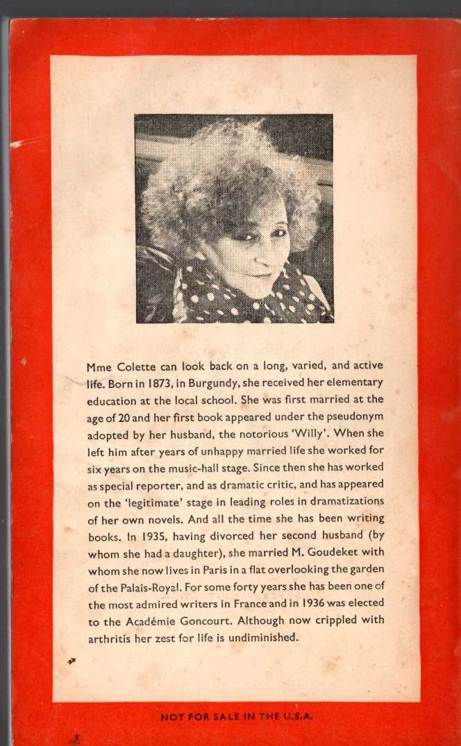Colette   CHERI and THE LAST OF CHERI magnified rear book cover image