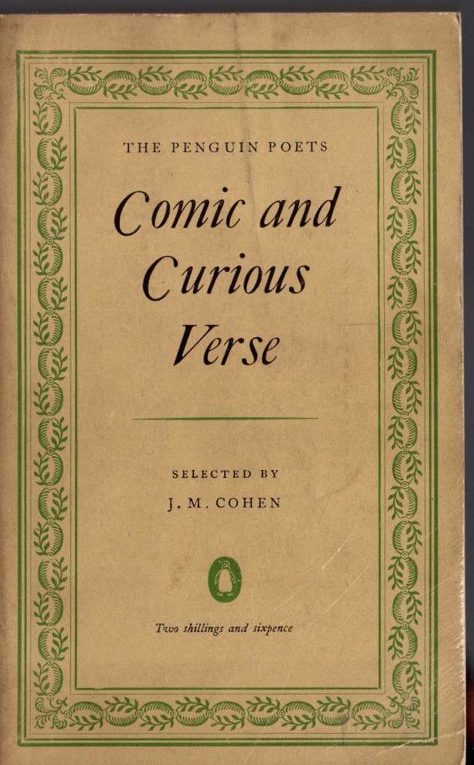 J.M. Cohen (selects) COMIC AND CURIOUS VERSE front book cover image