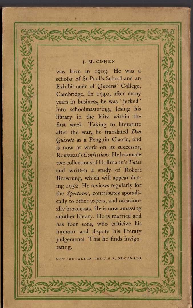 J.M. Cohen (selects) COMIC AND CURIOUS VERSE magnified rear book cover image