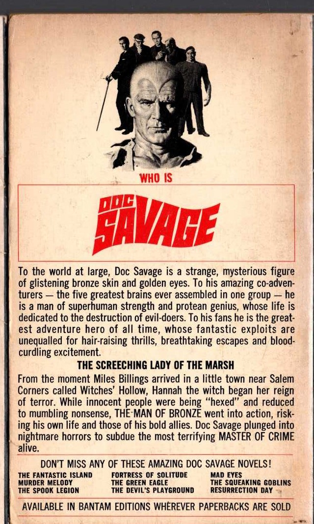 Kenneth Robeson  DOC SAVAGE: HEX magnified rear book cover image
