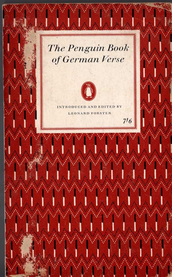 Leonard Forster (edits) THE PENGUIN BOOK OF GERMAN VERSE front book cover image