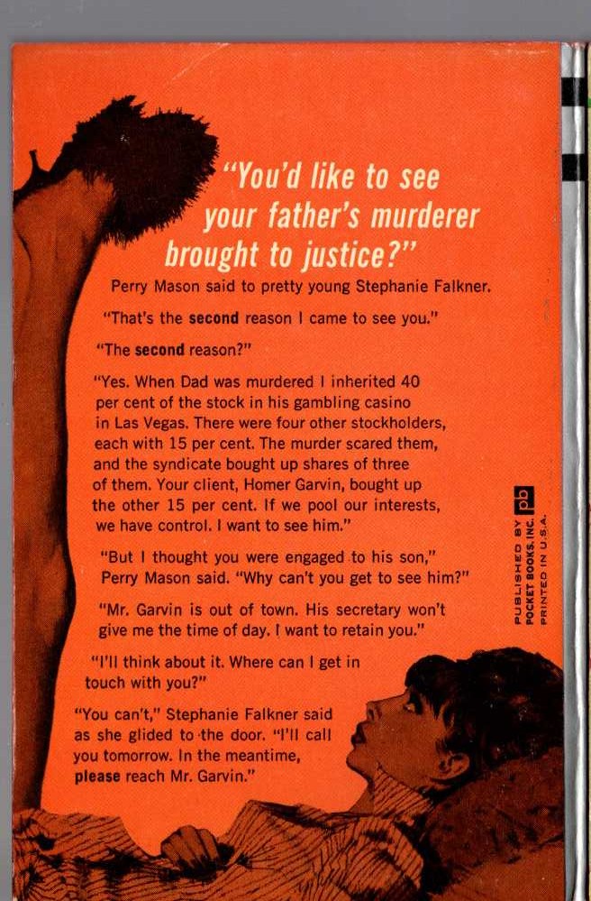 Erle Stanley Gardner  THE CASE OF THE LONG-LEGGED MODELS magnified rear book cover image