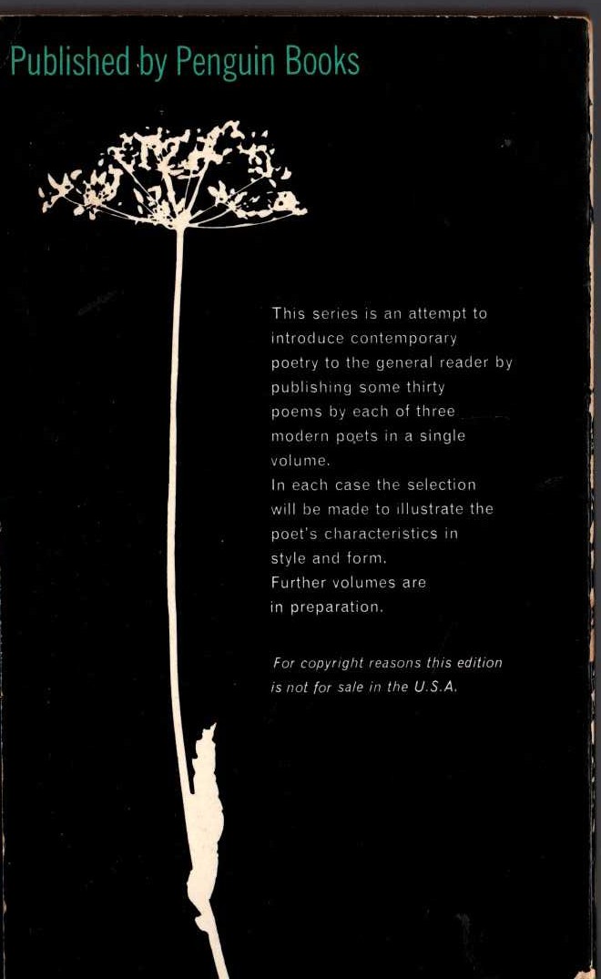 PENGUIN MODERN POETS 1 magnified rear book cover image