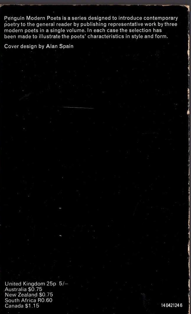 PENGUIN MODERN POETS 16 magnified rear book cover image