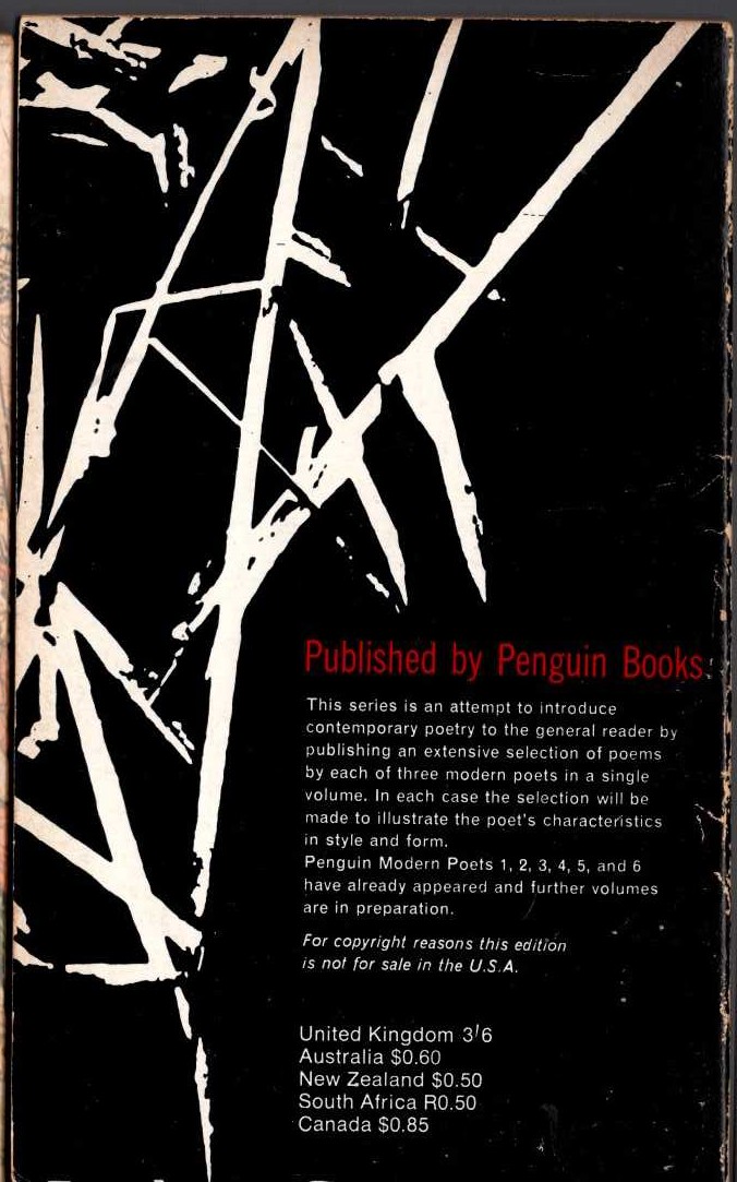 PENGUIN MODERN POETS 7 magnified rear book cover image