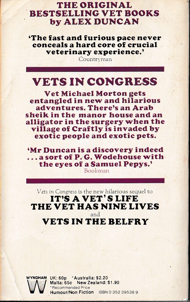 Alex Duncan  VETS IN CONGRESS magnified rear book cover image