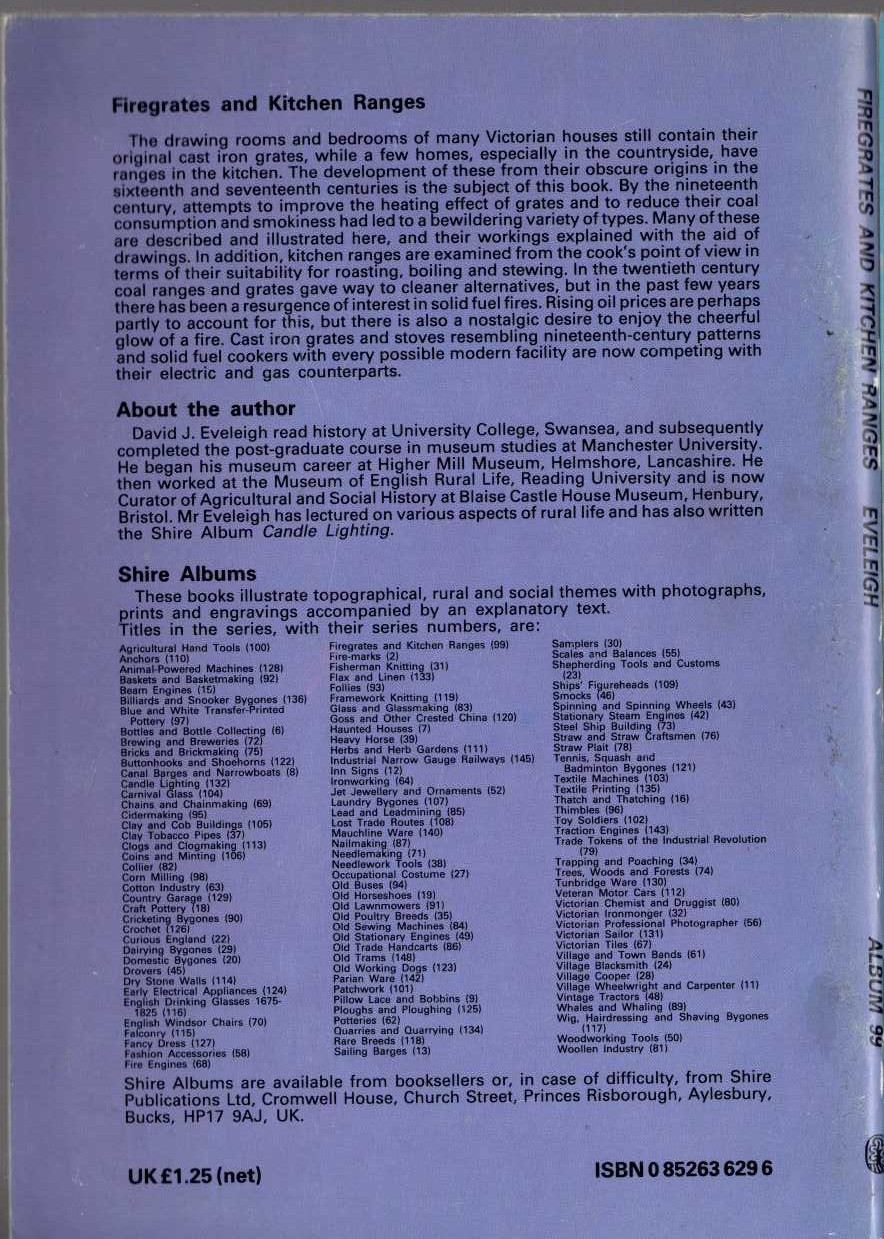 David J. Everleigh  FIREGRATES AND KITCHEN RANGES magnified rear book cover image