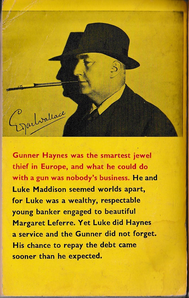 Edgar Wallace  THE GUNNER magnified rear book cover image