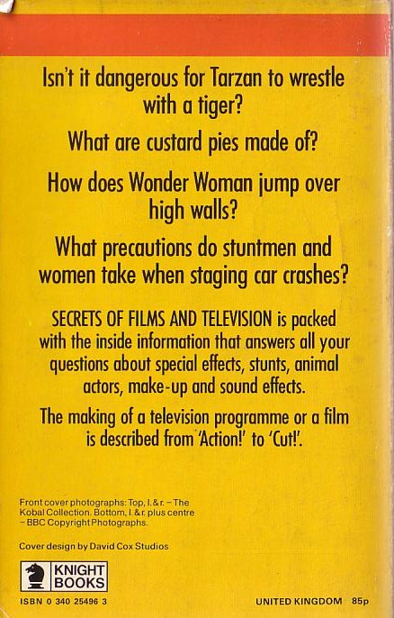 Gordon Hill  SECRETS OF FILMS AND TELEVISION magnified rear book cover image