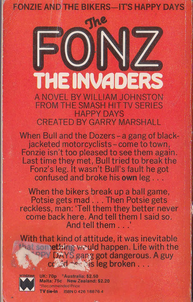 William Johnston  HAPPY DAYS #7: The Invaders magnified rear book cover image