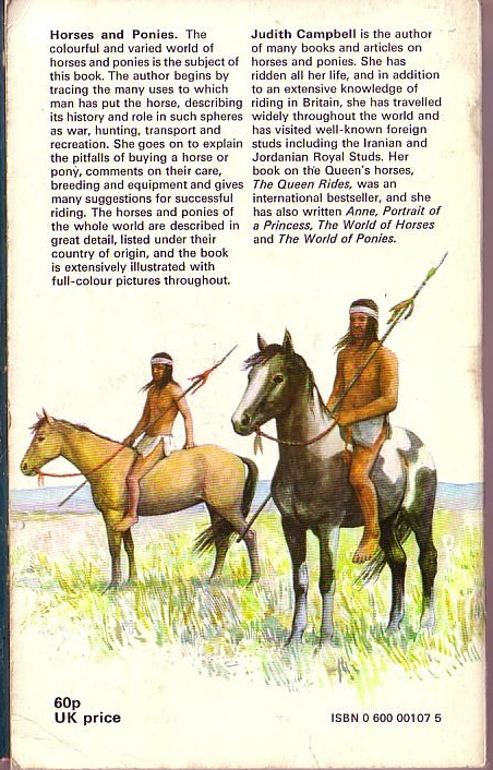 Judith Campbell  HORSES AND PONIES magnified rear book cover image