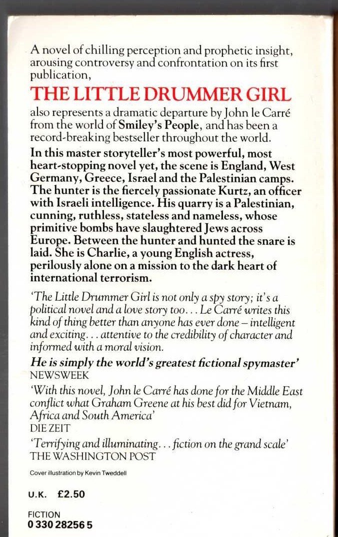 John Le Carre  THE LITTLE DRUMMER GIRL magnified rear book cover image